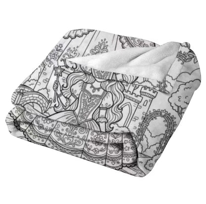 👑 Princess Castle Coloring Blanket 🏰🎨 Free drawstring bag included 👈🏼