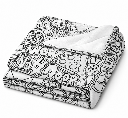 🎨 Graffiti Flow Coloring Blanket 🌈✨ Free drawstring bag included 👈🏼