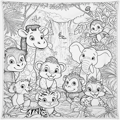 🦊 Woodland Friends Coloring Blanket 🎨 Free drawstring bag included 👈🏼