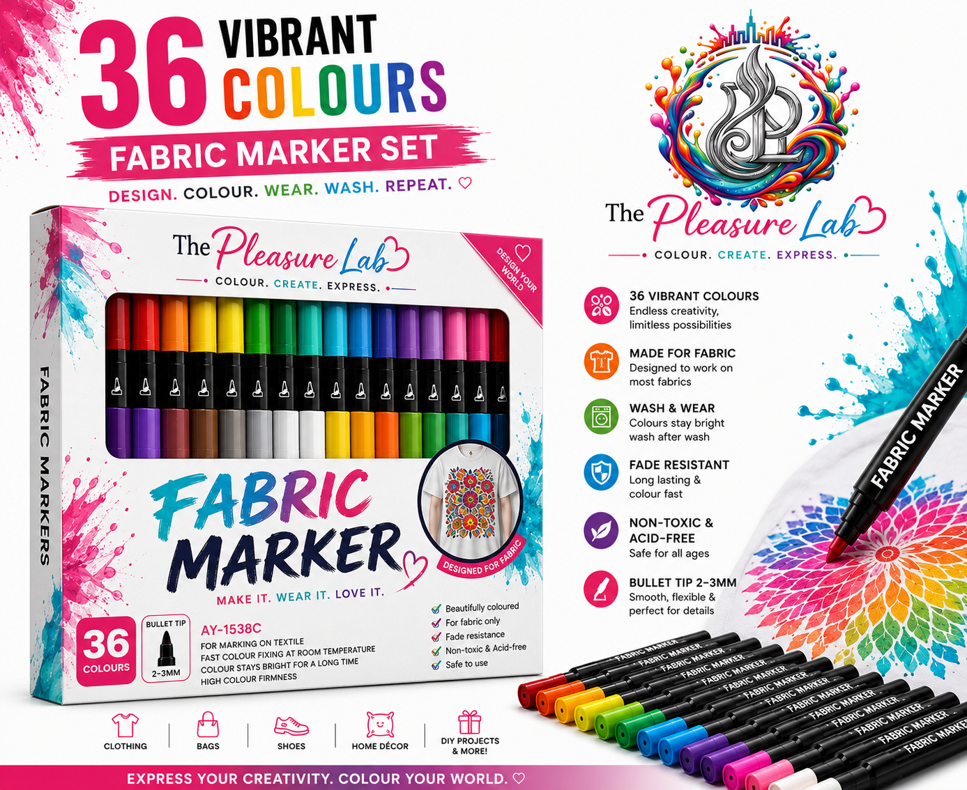 🎨 Premium Fabric Art Marker Set ✨🖌️